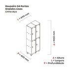 Armário Locker Guarda-volume 4 Portas Aço Grp 502/4 Pandin