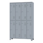 Armário Locker Para Vestiário 8 Portas Grandes Cinza