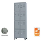 Armário Locker Para Vestiário 8 Portas Pequenas Cinza