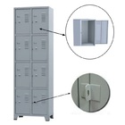 Armário Locker Para Vestiário 8 Portas Pequenas Cinza