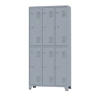 Armário Locker Para Vestiário De Aço 6 Portas Grandes Cinza