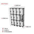 Armario Locker Roupeiro 12 Portas Em Aço Grp 504/12 Pandin Mó