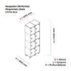 Armário Locker Roupeiro 8 Portas Aço Grp 502/8 Branco