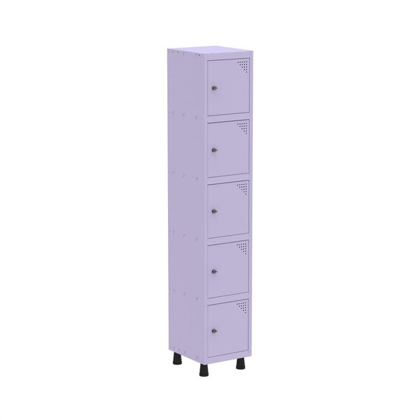 Armário Locker Roupeiro De Aço 5 Portas Lilas