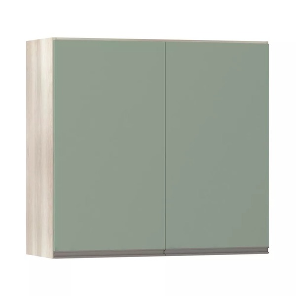Armário Luciane 80cm 2 Portas Luci - Legno Crema/verde Jade