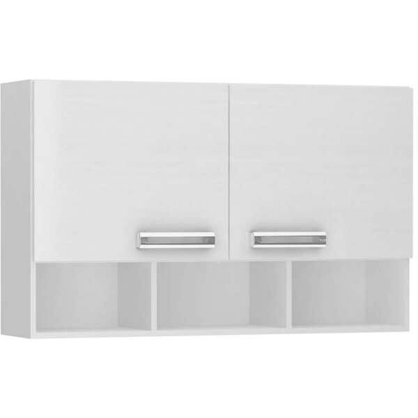 Armário Luna 2 Portas Com Nicho - Luciane - Branco / Branco