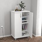 Armário Michigan Multiuso 2 Portas 4 Prateleiras Branco Polit