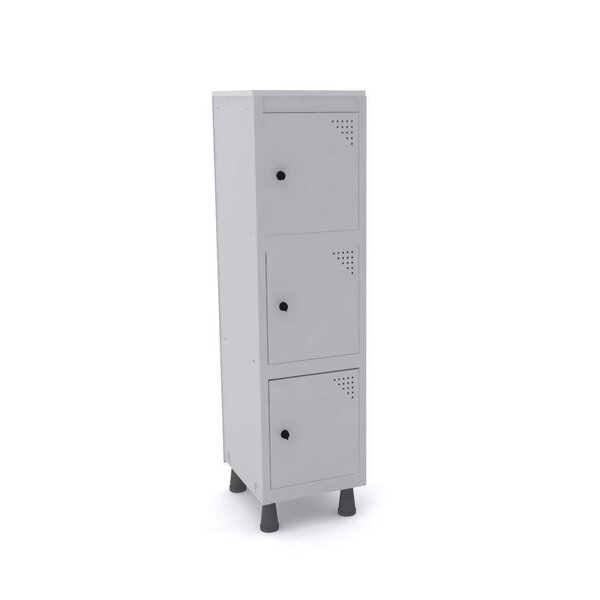 Armário Mini Roupeiro 3 Portas Aço Mgrp 501/3 Cinza
