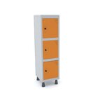 Armário Mini Roupeiro 3 Portas Aço Mgrp 501/3 Cinza /laranja