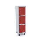 Armário Mini Roupeiro 3 Portas Aço Mgrp 501/3 Cinza /vermelho