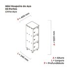 Armário Mini Roupeiro 3 Portas Aço Mgrp 501/3 Cinza/lilás