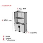 Armário Misto 2 Portas 3 Prateleiras Pivot Pe40