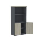 Armário Misto 2 Portas 3 Prateleiras Pivot Pe40 Nogueira Casa