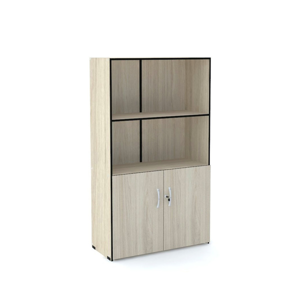 Armario Misto 2 Portas Pandin Maxxi - Nogueira/preto