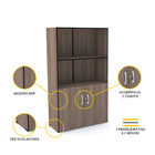 Armario Misto 2 Portas Pandin Maxxi - Walnut/preto