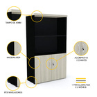 Armário Misto 2 Portas Pandin Pe40 - Nogueira