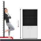 Armário Misto 2 Portas Pivotante 161,1x79,2cm Branco/preto