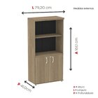 Armário Misto 2 Portas Pivotante 161,1x79,2cm Noce Naturalle