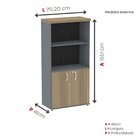 Armário Misto 2 Portas Pivotante 161,1x79,2cm Noce Naturalle/