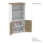 Armário Misto 2 Portas Pivotante 161,1x79,2cm Noce Nturalle/b