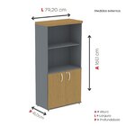 Armário Misto 2 Portas Pivotante 161,1x79,2cm Samba/grafito