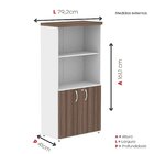 Armário Misto 2 Portas Pivotante 161,1x79,2cm Walnut/branco