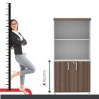 Armário Misto 2 Portas Pivotante 161,1x79,2cm Walnut/branco