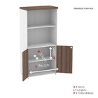 Armário Misto 2 Portas Pivotante 161,1x79,2cm Walnut/branco