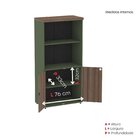 Armário Misto 2 Portas Pivotante 161,1x79,2cm Walnut/salvia