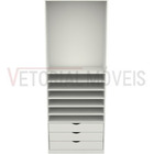 Armário Misto M67 Closet Gaveta Prateleira Loja Closet Mdp