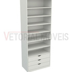 Armário Misto M67 Closet Gaveta Prateleira Loja Closet Mdp