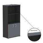 Armário Misto Para Escritório 2 Portas Pivotante Preto/grafito