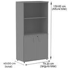 Armário Misto PE25 Pandin 79,20 cm (largura) em MDP Cor Branc