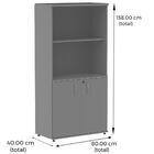 Armário Misto PE25 Pandin 79,20 cm (largura) em MDP Cor Liso