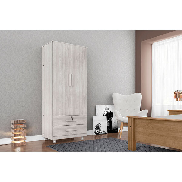 Armário Modena 2 Portas E 2 Gavetas – Móveis Lanza - Nevada