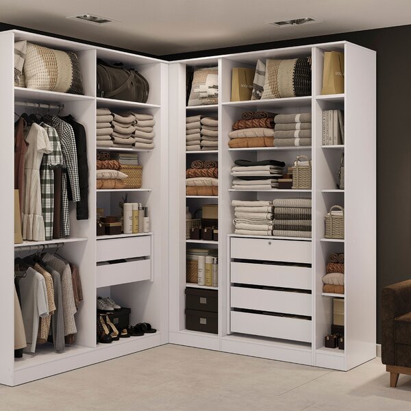 Armário Modulado 230x25x56 Linha Closets Adapt Branco