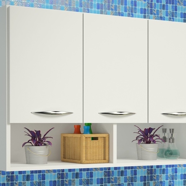 Armário Modulado C 3 Portas Branco Multiuso 90cm