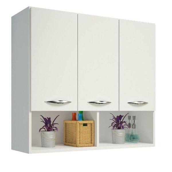 Armário Modulado Com 90cm 3 Portas Multiuso Branco
