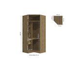 Armário Modulado De Canto Oblico 2300x1045x560mm Nogueira