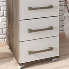 Armário Multiuso 04 Gavetas Com Rodízios E 01 Nicho Isis Natu