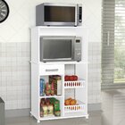 Armário Multiuso 1 Porta 1 Gaveta Com Rodízio Premium Zanzini