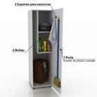 Armário Multiuso 1 Porta 2 Nichos E Suporte Para Vassoura Bra