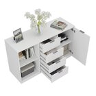 Armário Multiuso 1 Porta 4 Gavetas 2 Nichos Em Mdp Bp Branco