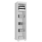 Armário Multiuso 1 Porta 4 Prateleiras 100% Mdf Delta Castanho