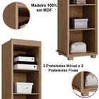 Armário Multiuso 1 Porta 4 Prateleiras 100% Mdf Delta Castanho