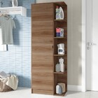 Armário Multiuso 1 Porta 4 Prateleiras Castanho Bs 218 - Brv