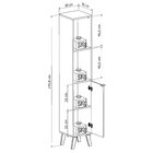 Armário Multiuso 1 Porta 4 Prateleiras Slim Preto/castanho