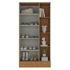 Armário Multiuso 1 Porta 7 Prateleiras Espresso Móveis Cinamo