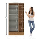 Armário Multiuso 1 Porta 7 Prateleiras Espresso Móveis Cinamo