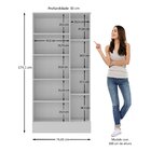 Armário Multiuso 1 Porta Com Espelho Espresso Móveis Branco